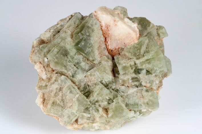 Green Cubic Fluorite Crystal Cluster - Morocco #180281